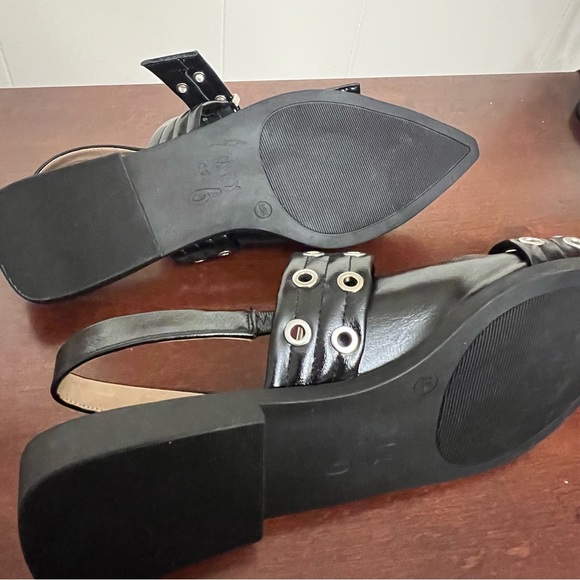 Mix No. 6 Sybel Flat black faux patent leather  silver hardware 9.5 nwot - Picture 12 of 16